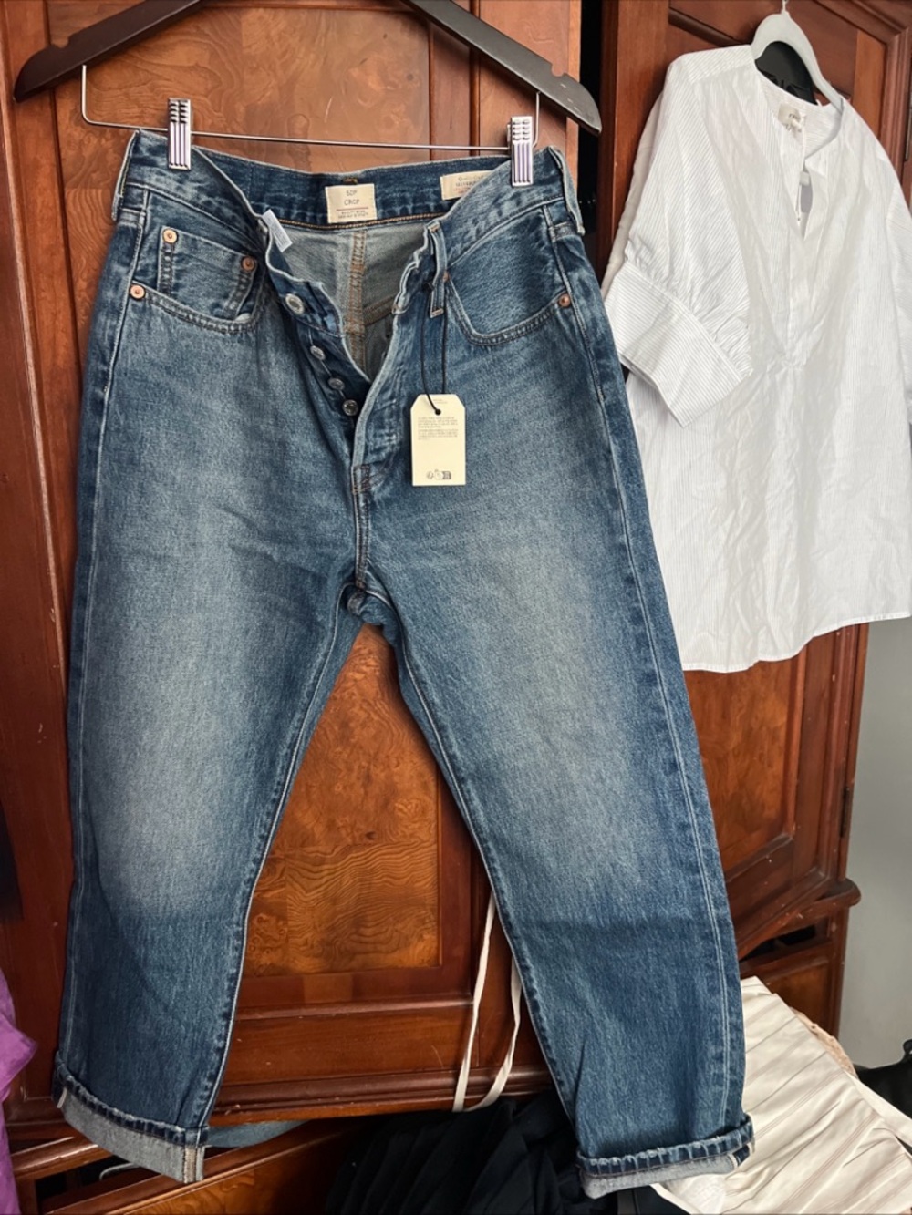 Levi's women’s 501 original crop selvedge premium denim 29x26